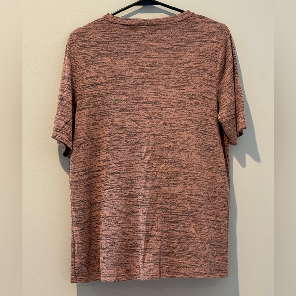 Active USA Salmon/Gray Heather Keyhole Neckline Tee - Picture 3 of 7